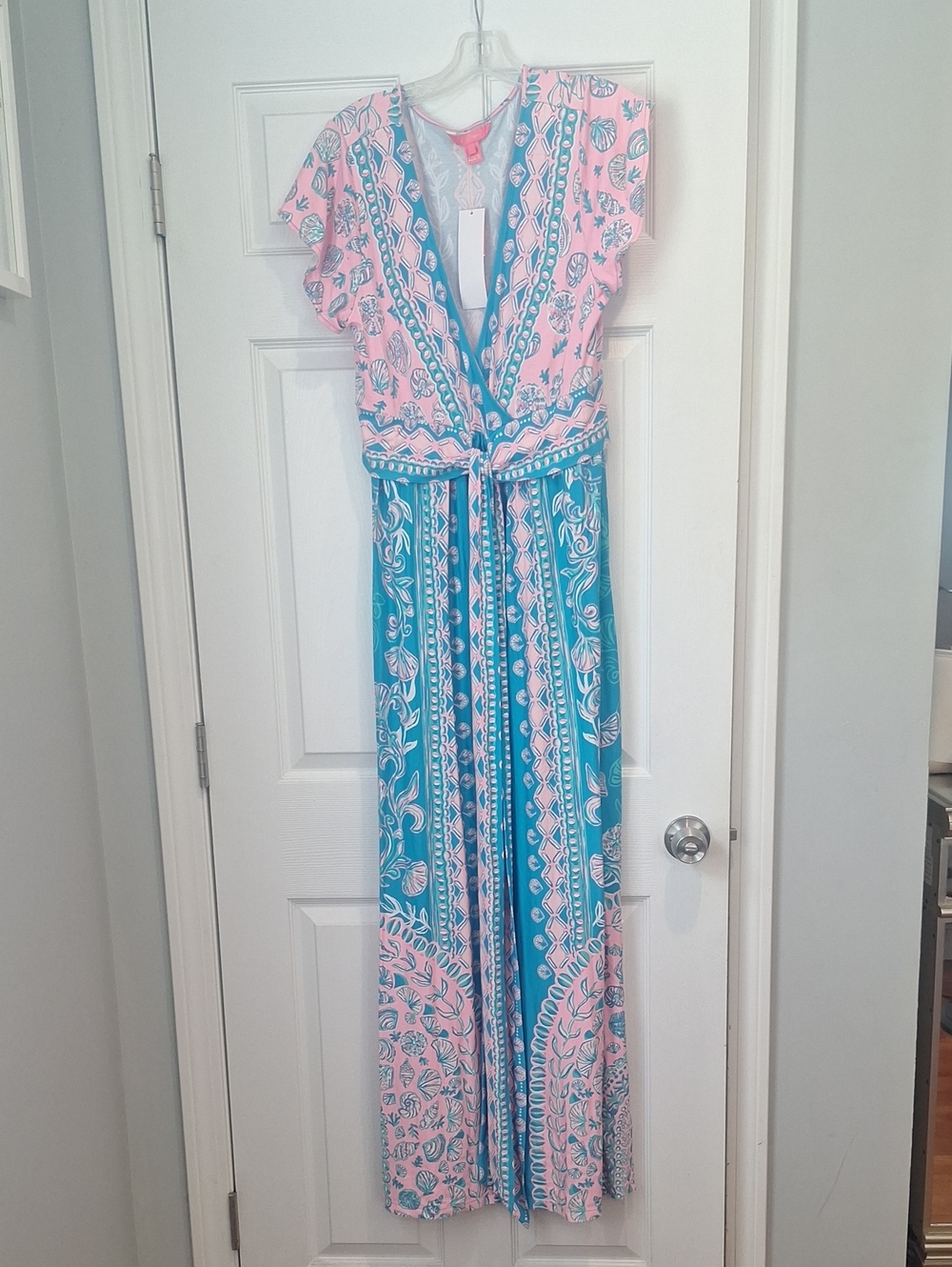 NWT Lilly Pulitzer Esmarella Water Ya Maxi Dress Sz L - Picture 7 of 7